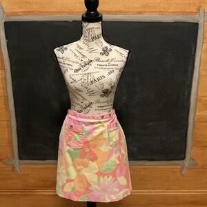 Sigrid Olsen size 4 petite pastel floral mini skirt